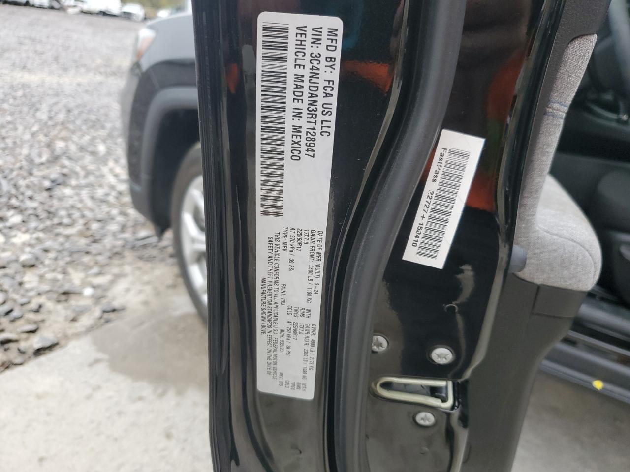 2024 Jeep Compass Sport VIN: 3C4NJDAN3RT128947 Lot: 89732655