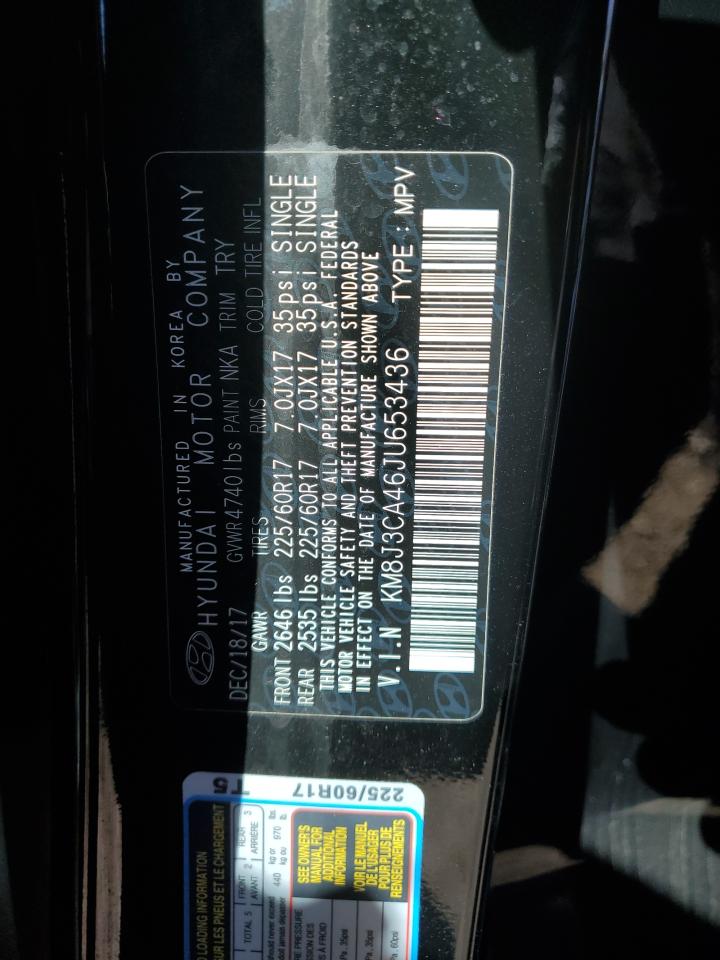 2018 Hyundai Tucson Sel VIN: KM8J3CA46JU653436 Lot: 82292295