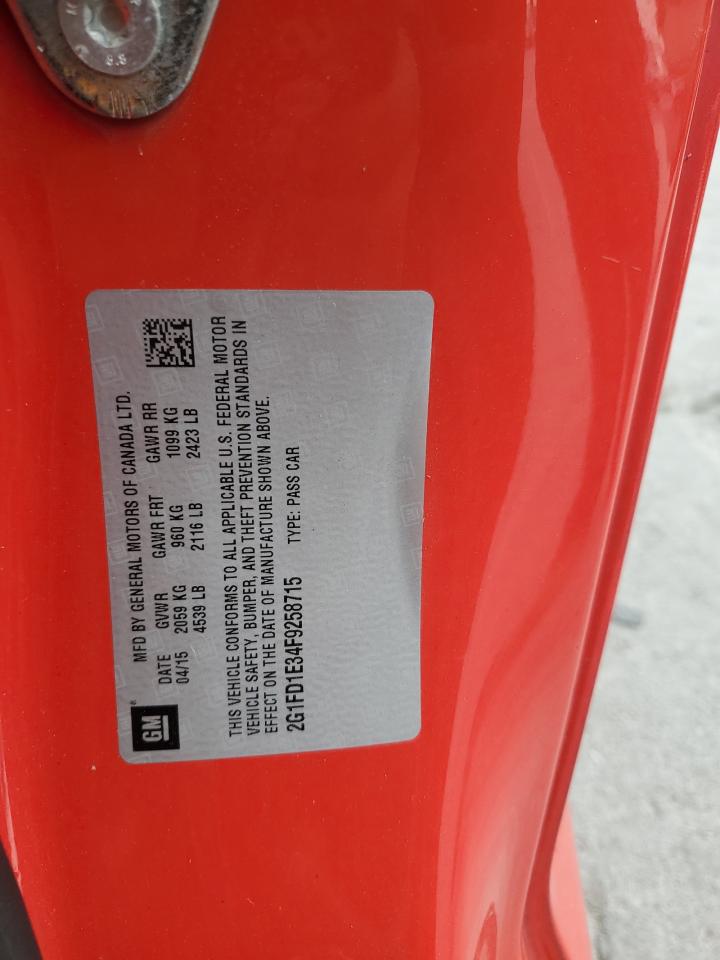 2015 Chevrolet Camaro Lt VIN: 2G1FD1E34F9258715 Lot: 82672295