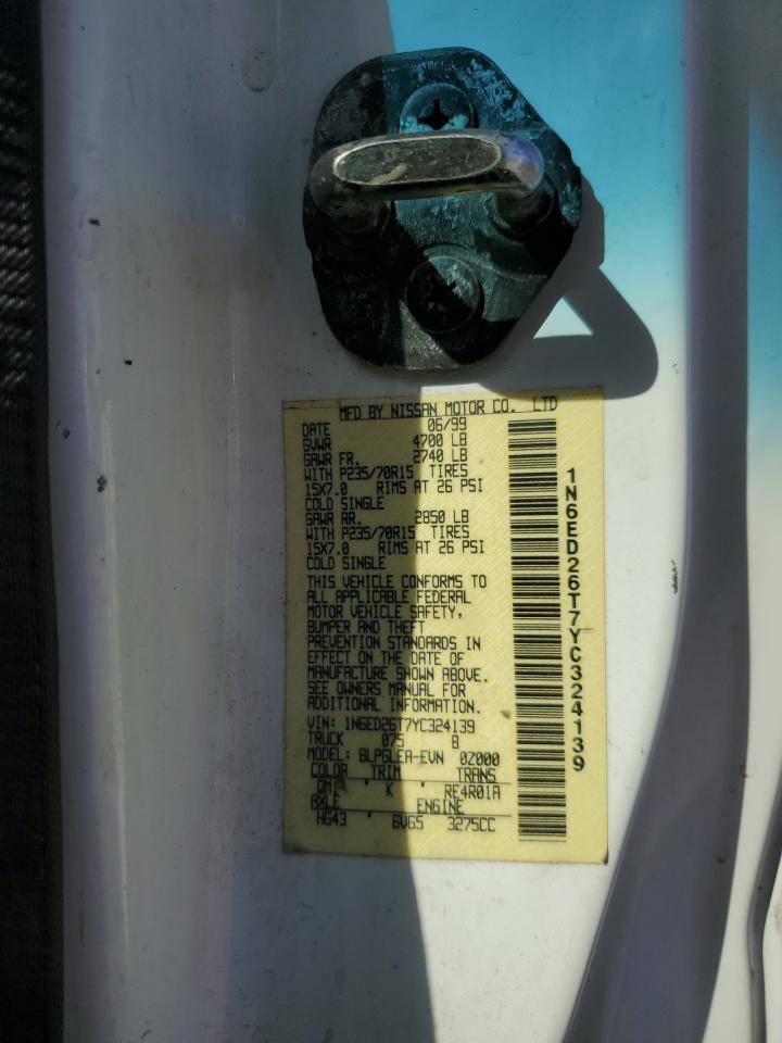 2000 Nissan Frontier King Cab Xe VIN: 1N6ED26T7YC324139 Lot: 84069425