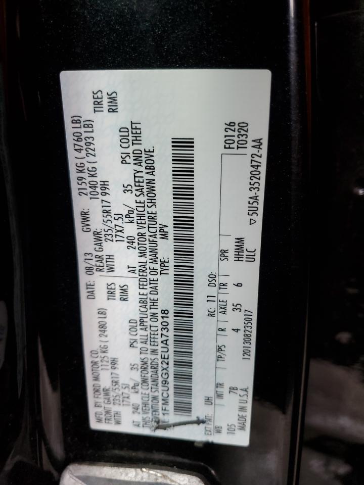 2014 Ford Escape Se VIN: 1FMCU9GX2EUA73018 Lot: 90112405