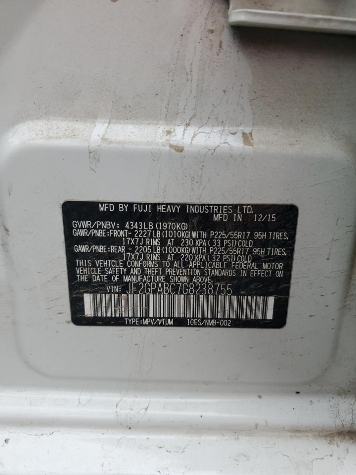 2016 Subaru Crosstrek Premium VIN: JF2GPABC7G8238755 Lot: 82214545