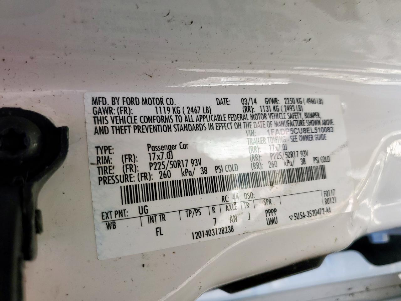 2014 Ford C-Max Premium VIN: 1FADP5CU8EL510083 Lot: 90629735