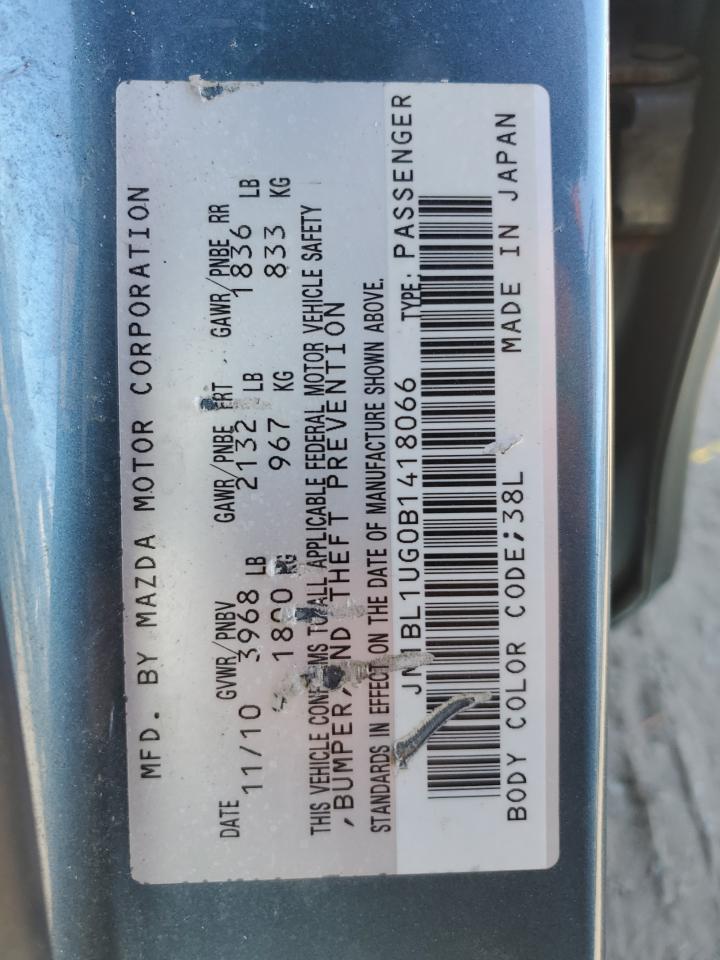 2011 Mazda 3 I VIN: JM1BL1UG0B1418066 Lot: 83825015