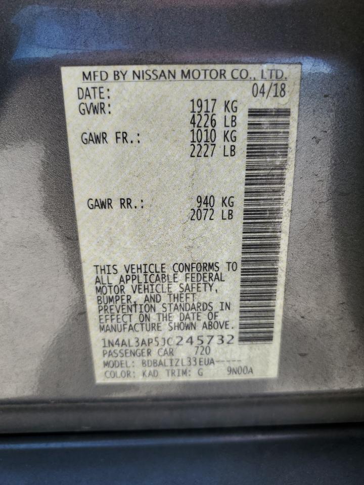 2018 Nissan Altima 2.5 VIN: 1N4AL3AP5JC245732 Lot: 84835055