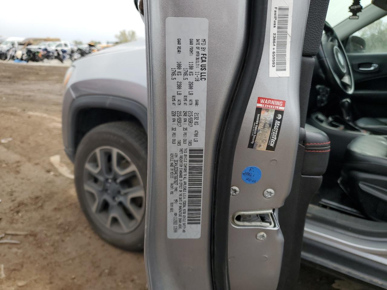 2019 Jeep Compass Trailhawk VIN: 3C4NJDDB4KT667827 Lot: 86297595