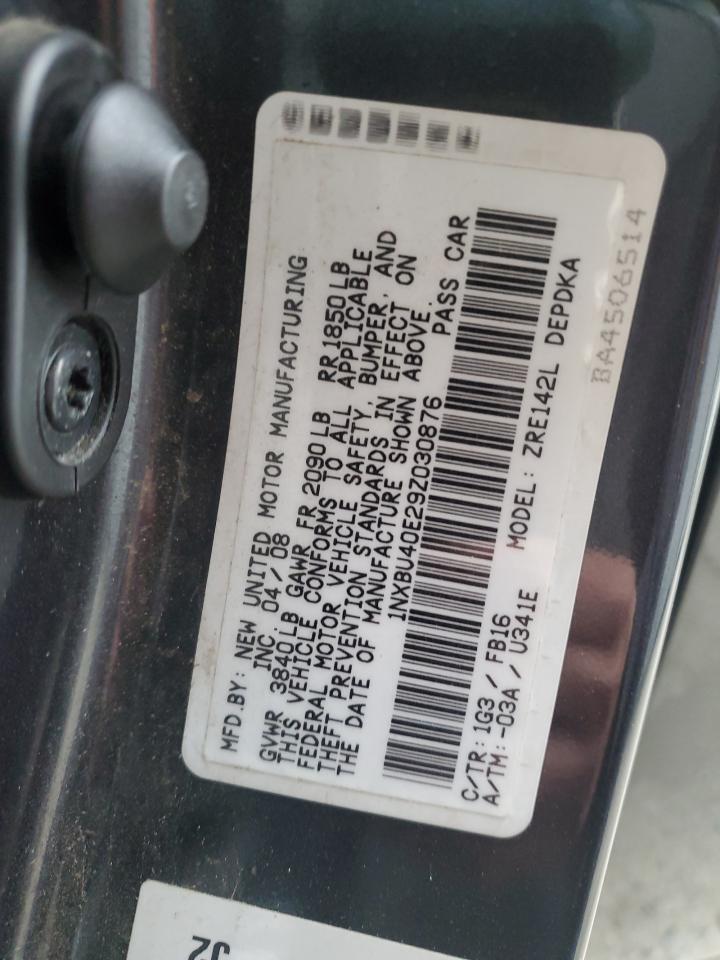 2009 Toyota Corolla Base VIN: 1NXBU40E29Z030876 Lot: 85174165