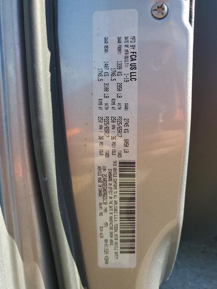 2019 Dodge Grand Caravan Gt VIN: 2C4RDGEGXKR623130 Lot: 84277205