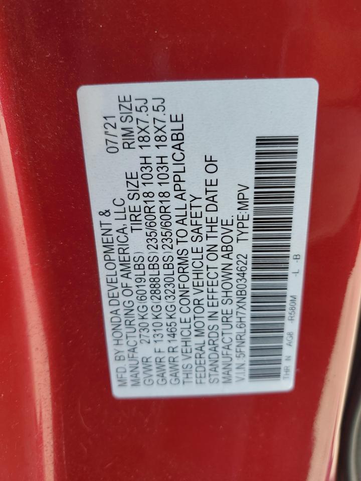 2022 Honda Odyssey Exl VIN: 5FNRL6H7XNB034622 Lot: 81126615