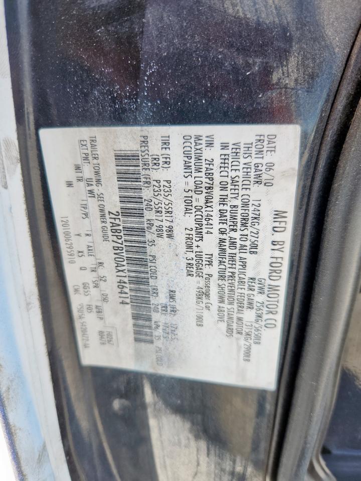 2010 Ford Crown Victoria Police Interceptor VIN: 2FABP7BV0AX146414 Lot: 82365965