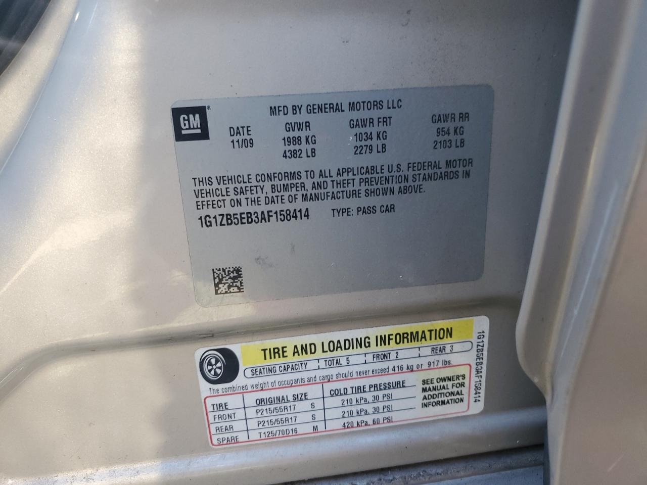 2010 Chevrolet Malibu Ls VIN: 1G1ZB5EB3AF158414 Lot: 89809505