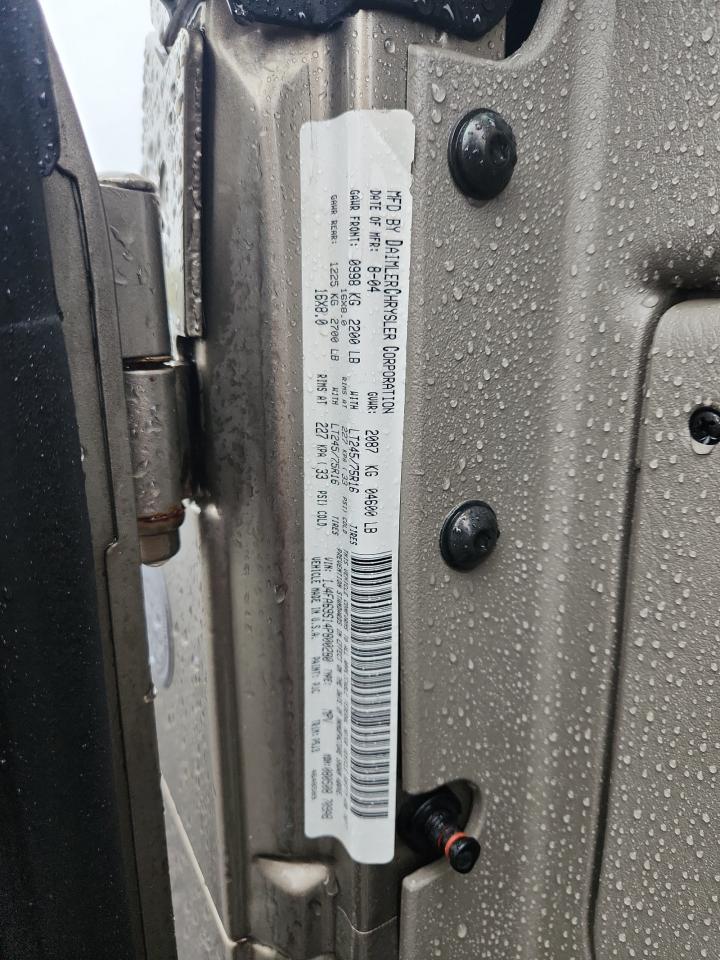 2004 Jeep Wrangler / Tj Rubicon VIN: 1J4FA69S14P800280 Lot: 82372155