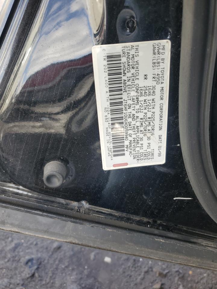 1999 Lexus Rx 300 VIN: JT6HF10U6X0059940 Lot: 84055835