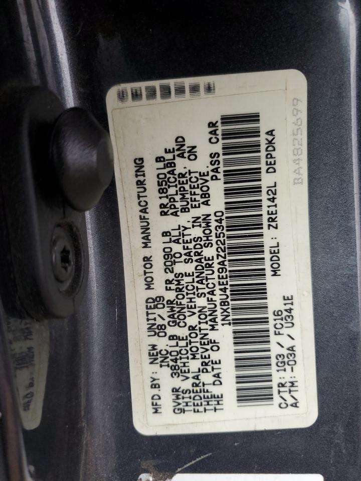 2010 Toyota Corolla Base VIN: 1NXBU4EE9AZ225340 Lot: 82491125