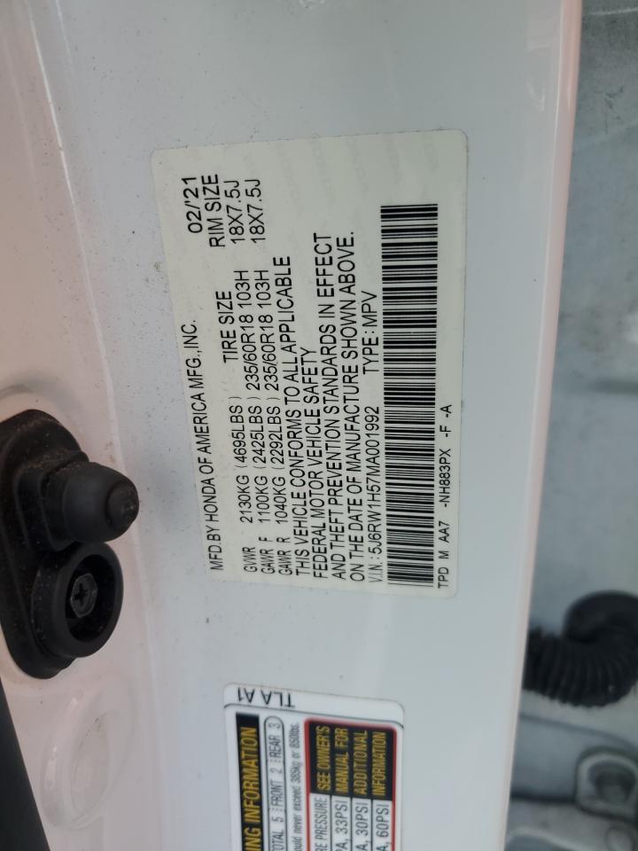 2021 Honda Cr-V Ex VIN: 5J6RW1H57MA001992 Lot: 82383385