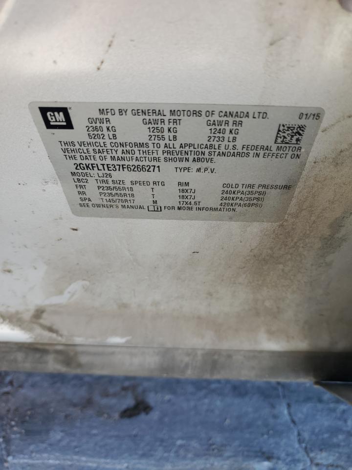 2015 GMC Terrain Slt VIN: 2GKFLTE37F6266271 Lot: 86639155