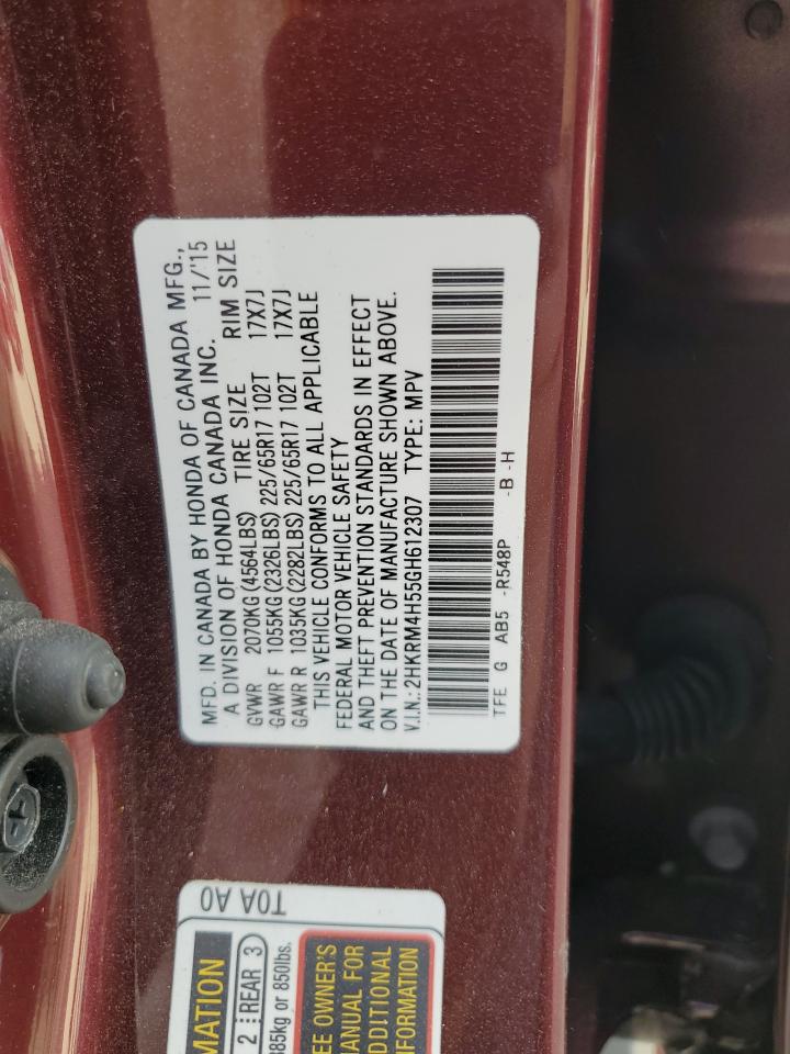 2016 Honda Cr-V Ex VIN: 2HKRM4H55GH612307 Lot: 85326985