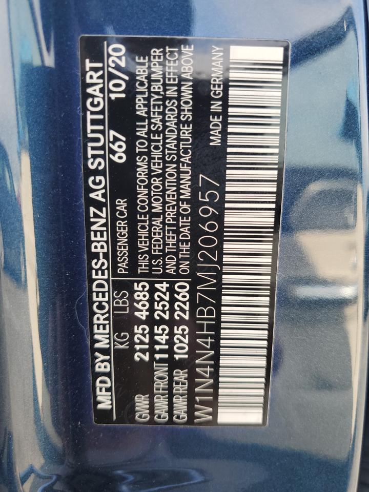 2021 Mercedes-Benz Gla 250 4Matic VIN: W1N4N4HB7MJ206957 Lot: 82365255