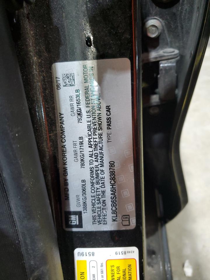 2017 Chevrolet Spark Ls VIN: KL8CB6SA6HC838780 Lot: 90261125