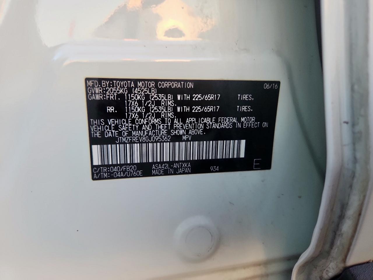 2016 Toyota Rav4 Le VIN: JTMZFREV8GJ095362 Lot: 81981565