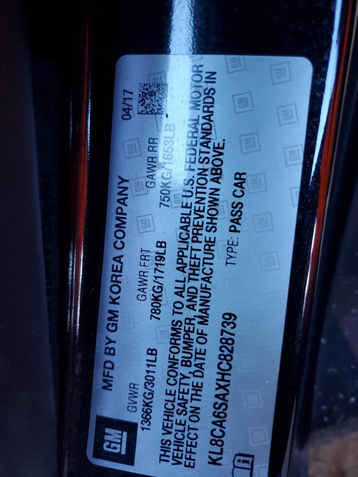 2017 Chevrolet Spark Ls VIN: KL8CA6SAXHC828739 Lot: 86836975