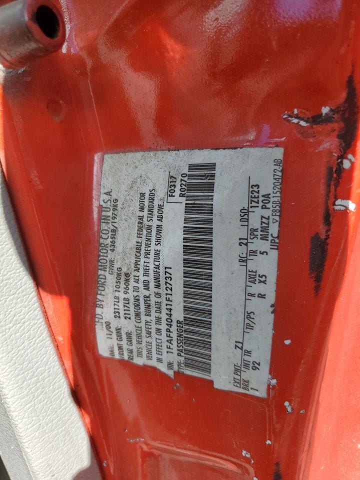 2001 Ford Mustang VIN: 1FAFP40441F127371 Lot: 82411125