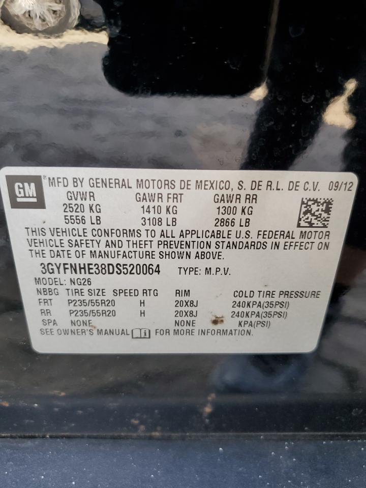 2013 Cadillac Srx Performance Collection VIN: 3GYFNHE38DS520064 Lot: 85138735