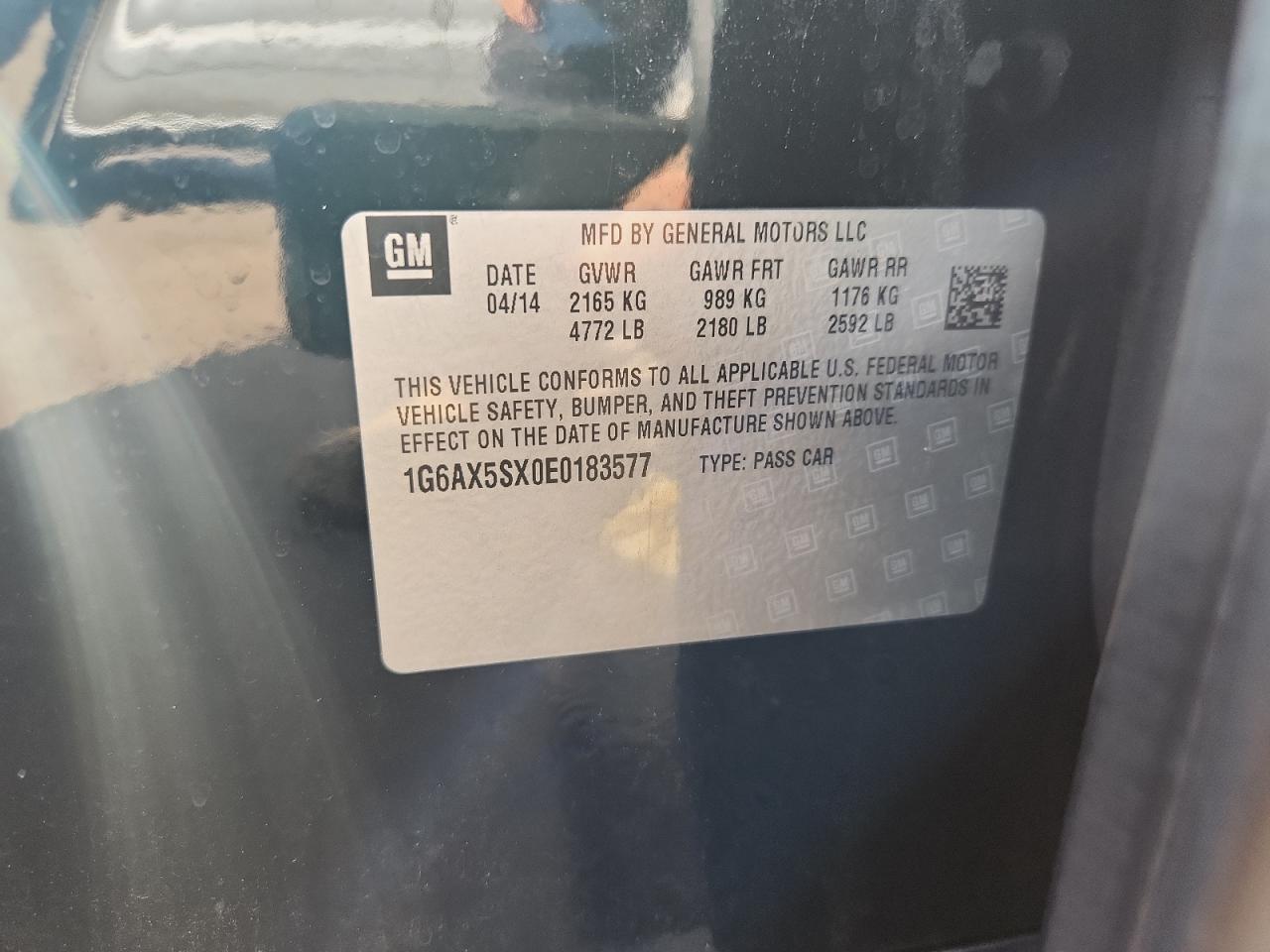 2014 Cadillac Cts Luxury Collection VIN: 1G6AX5SX0E0183577 Lot: 84699465