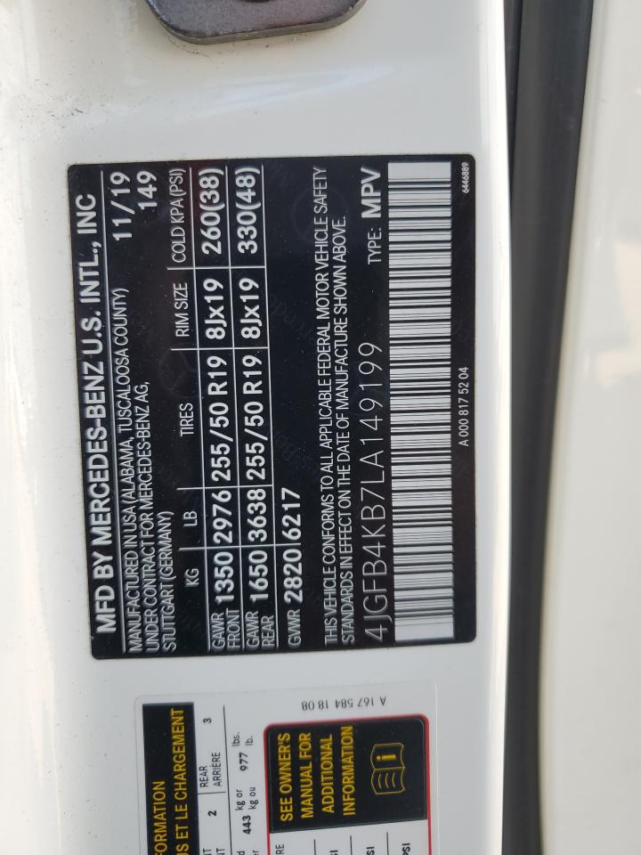 2020 Mercedes-Benz Gle 350 4Matic VIN: 4JGFB4KB7LA149199 Lot: 86485535