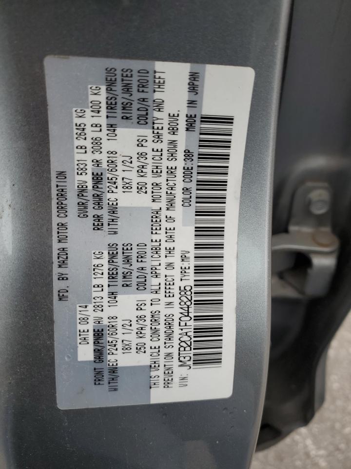 2015 Mazda Cx-9 Touring VIN: JM3TB2CA1F0448285 Lot: 90106335