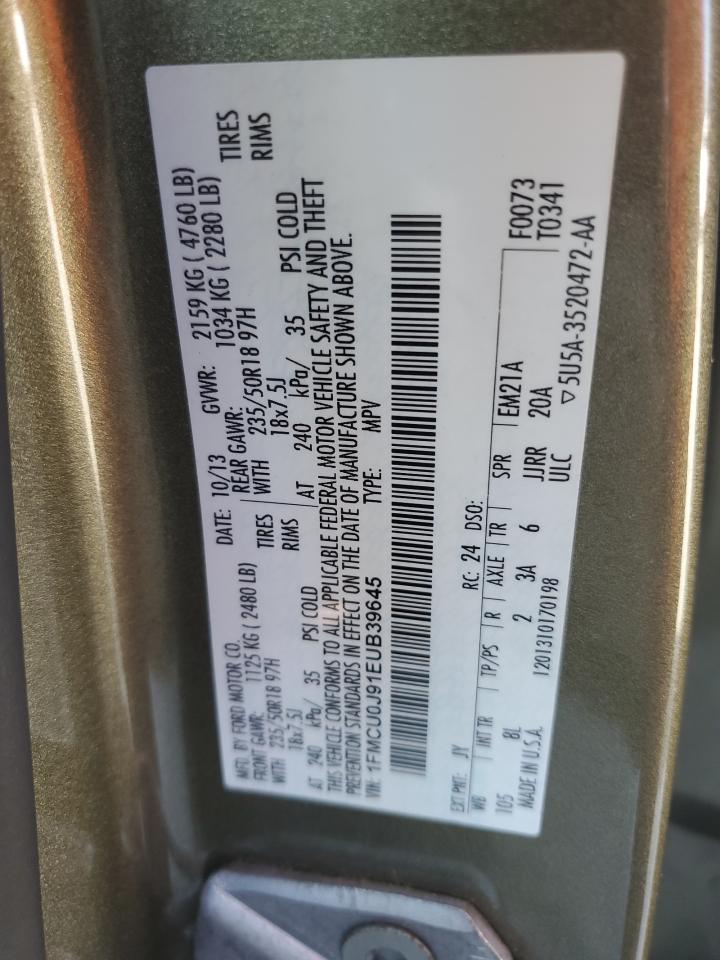 2014 Ford Escape Titanium VIN: 1FMCU0J91EUB39645 Lot: 84735945