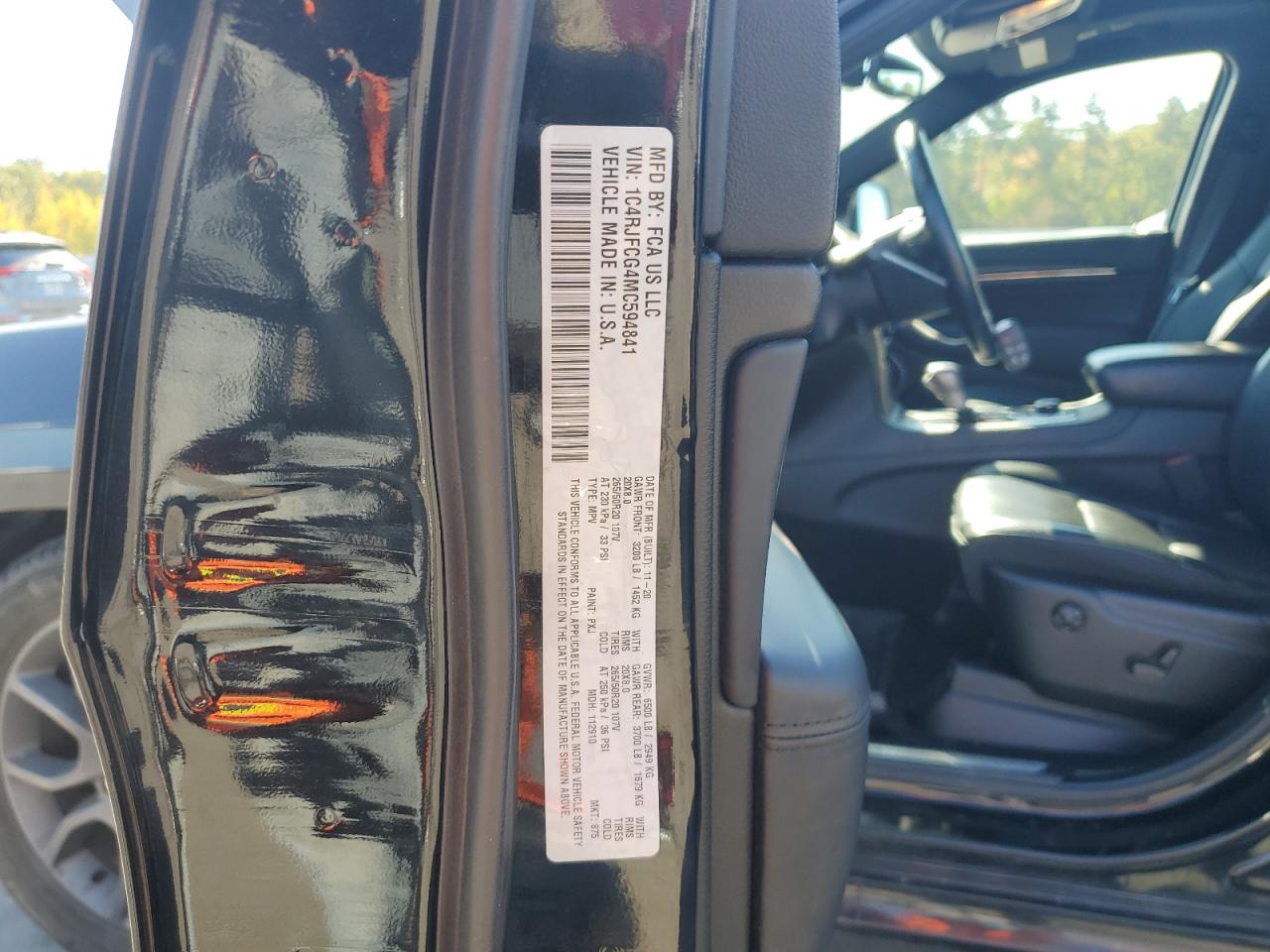 2021 Jeep Grand Cherokee Overland VIN: 1C4RJFCG4MC594841 Lot: 84728385