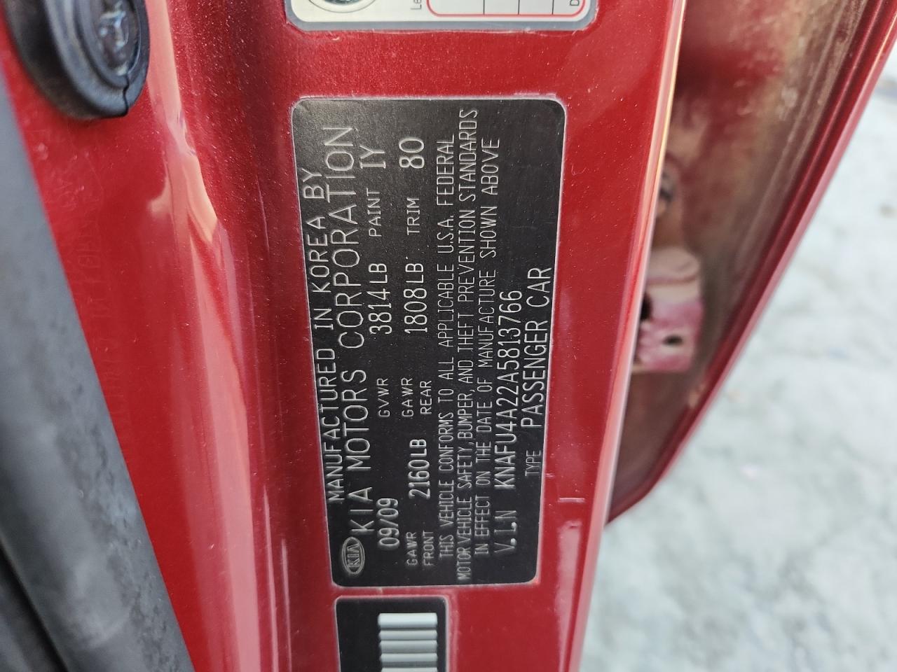 2010 Kia Forte Ex VIN: KNAFU4A22A5813766 Lot: 87236285