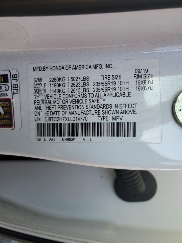 2020 Acura Rdx Advance VIN: 5J8TC2H7XLL014770 Lot: 81894945