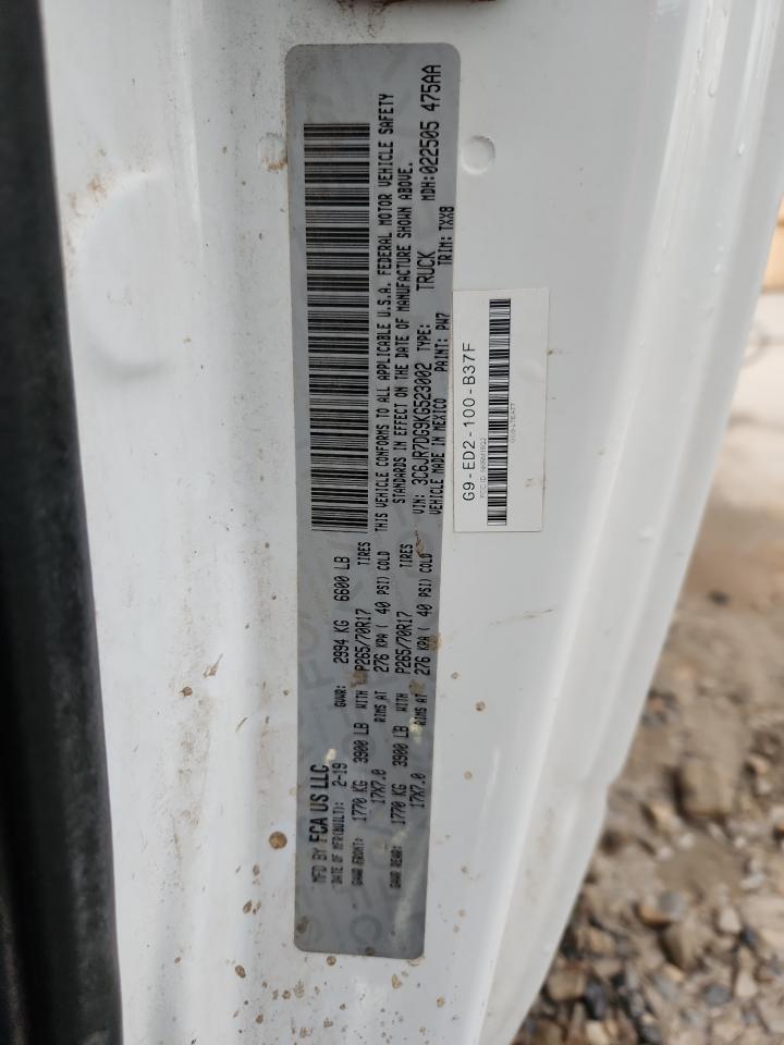 2019 Ram 1500 Classic Tradesman VIN: 3C6JR7DG9KG523002 Lot: 92647685