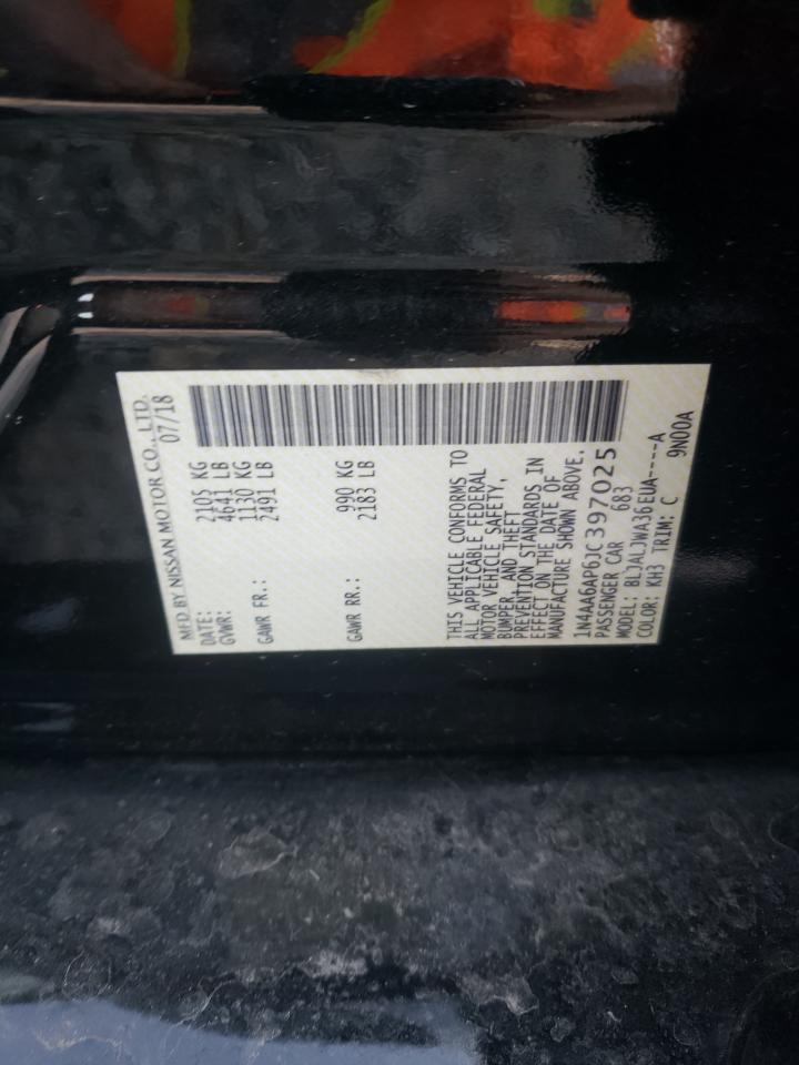 2018 Nissan Maxima 3.5S VIN: 1N4AA6AP6JC397025 Lot: 86621425