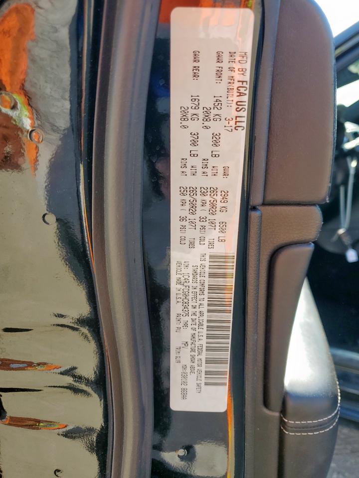 2017 Jeep Grand Cherokee Overland VIN: 1C4RJFCG0HC834375 Lot: 85707185