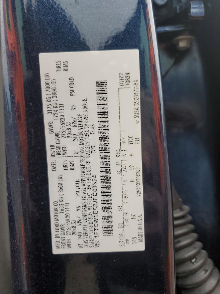 2018 Ford F150 Supercrew VIN: 1FTEW1E52JFC69324 Lot: 82187825