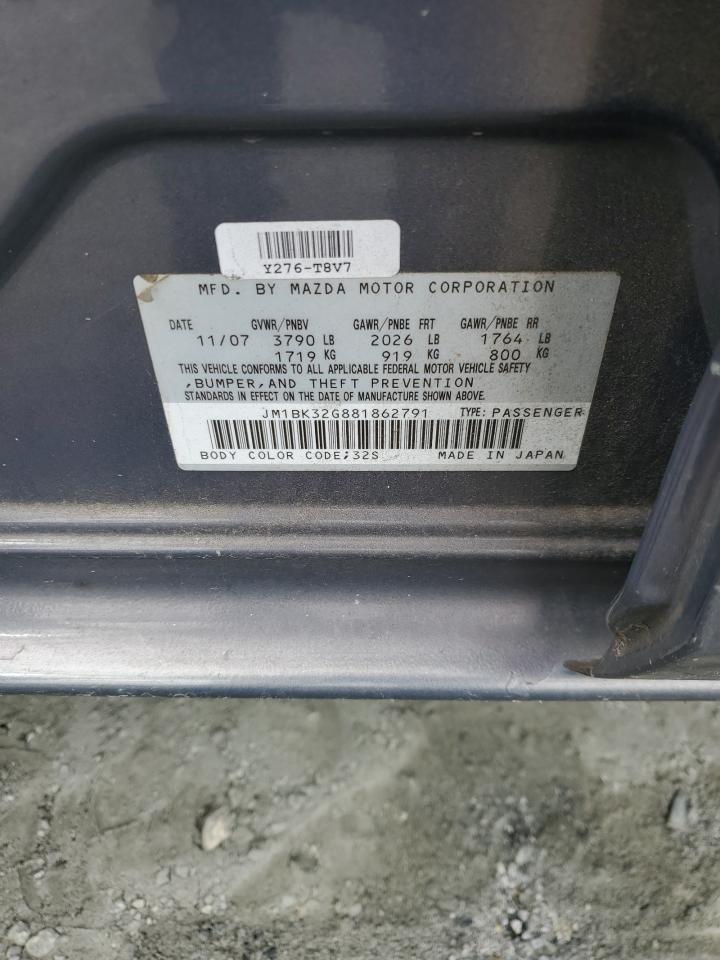 2008 Mazda 3 I VIN: JM1BK32G881862791 Lot: 85529715