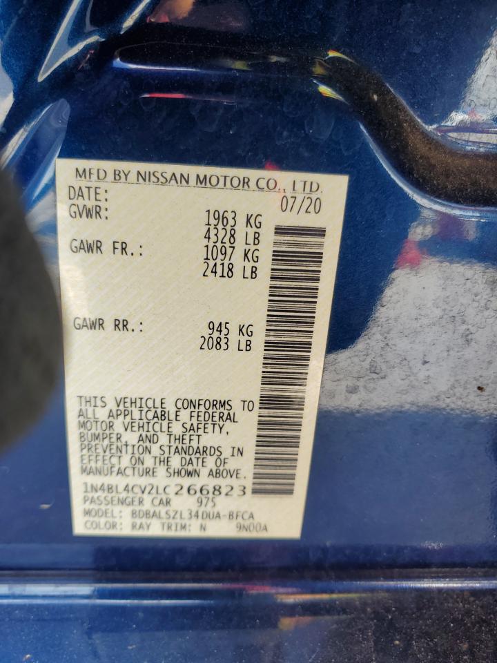 2020 Nissan Altima Sr VIN: 1N4BL4CV2LC266823 Lot: 84537465