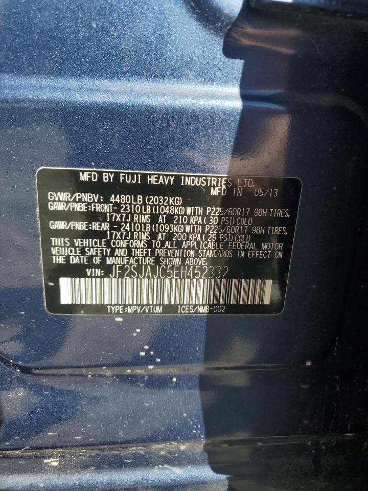 2014 Subaru Forester 2.5I Limited VIN: JF2SJAJC5EH452332 Lot: 85385205