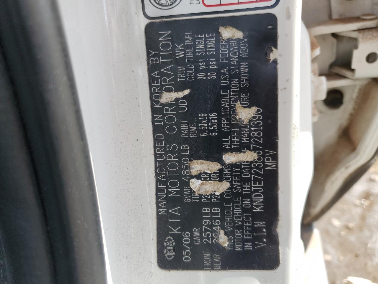 2006 Kia New Sportage VIN: KNDJE723867281390 Lot: 82312195