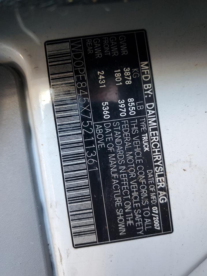 2007 Dodge Sprinter Delivery Van VIN: WD0PE845X75211361 Lot: 86860075