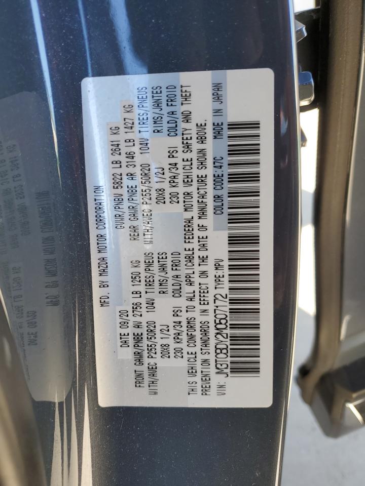 2021 Mazda Cx-9 Grand Touring VIN: JM3TCBDY2M0507172 Lot: 82283805