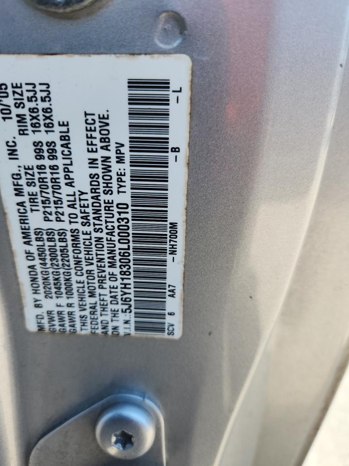 2006 Honda Element Lx VIN: 5J6YH18306L000310 Lot: 86530345