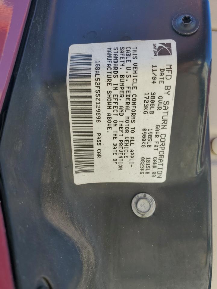 2005 Saturn Ion Level 3 VIN: 1G8AL52F55Z129696 Lot: 89836255