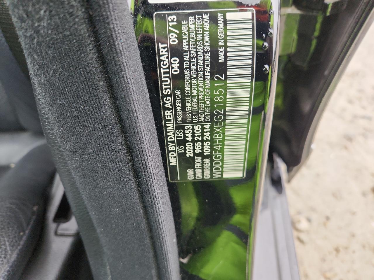 2014 Mercedes-Benz C 250 VIN: WDDGF4HBXEG218512 Lot: 82654125