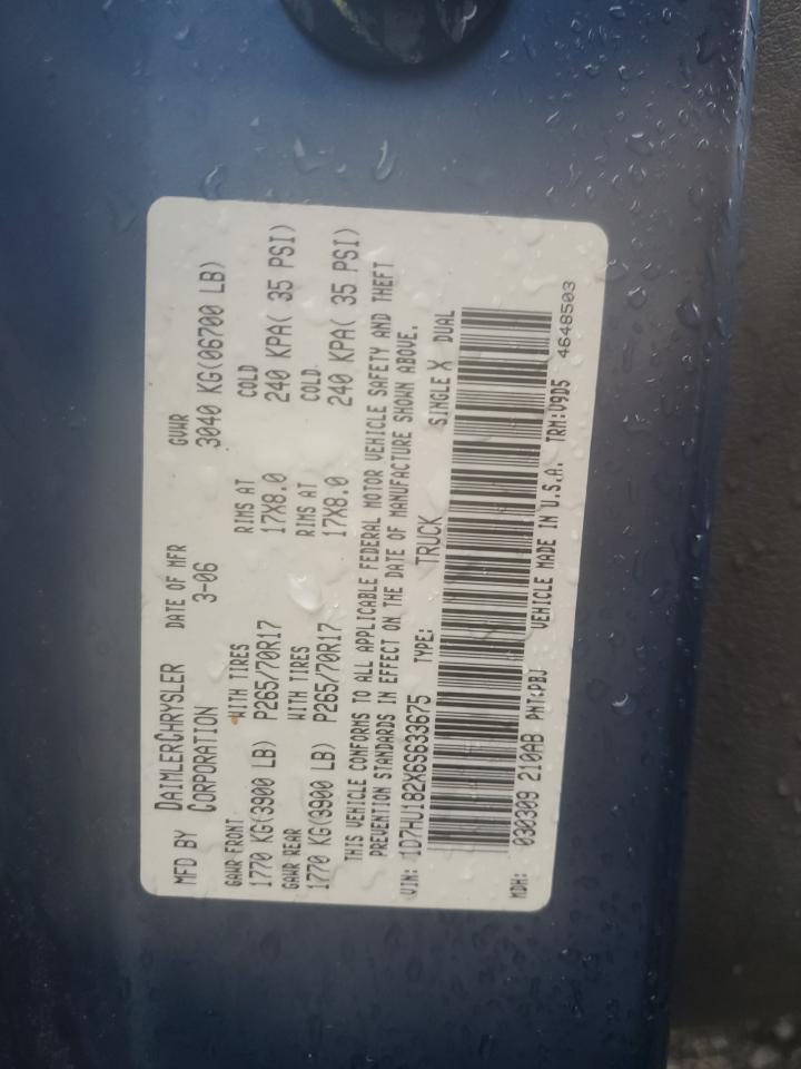 2006 Dodge Ram 1500 St VIN: 1D7HU182X6S633675 Lot: 84833445