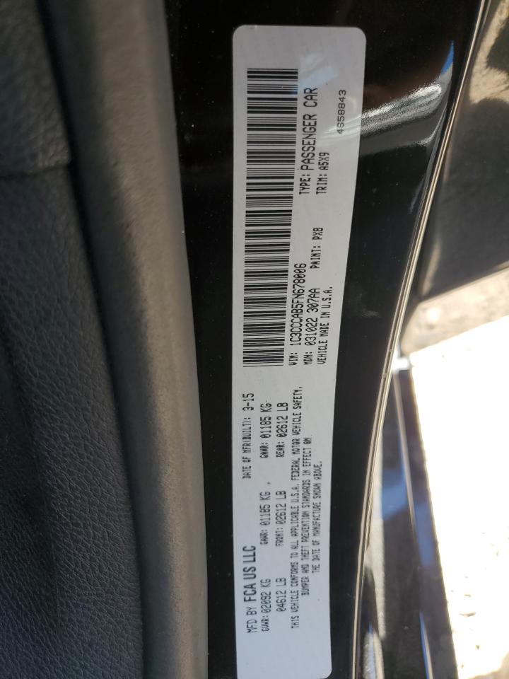 2015 Chrysler 200 Limited VIN: 1C3CCCAB5FN678006 Lot: 85132625