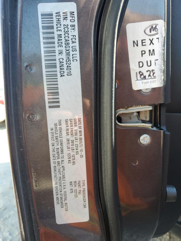 2021 Chrysler 300 S VIN: 2C3CCABGXMH524010 Lot: 82566575